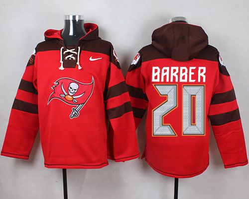 Nike Buccaneers #20 Ronde Barber Red Player Pullover NFL Hoodie - Click Image to Close